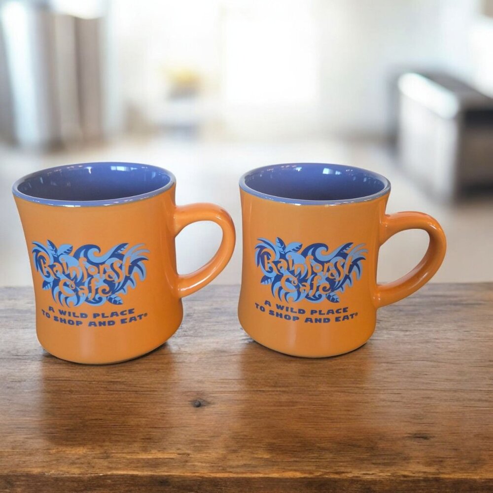 Share Vintage 1999 Rainforest Cafe Mug Pair - Retro 90s Nostalgia Collectors Set
